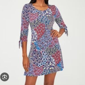 LuLaRoe Multicolor Peacock Pattern Long Sleeve Dress